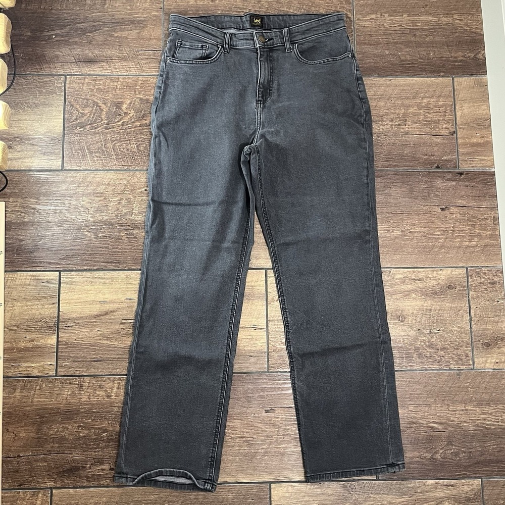 Lee Womens 14 M Black Tapered Vintage High Rise Denim Mom Jeans Made in Egypt